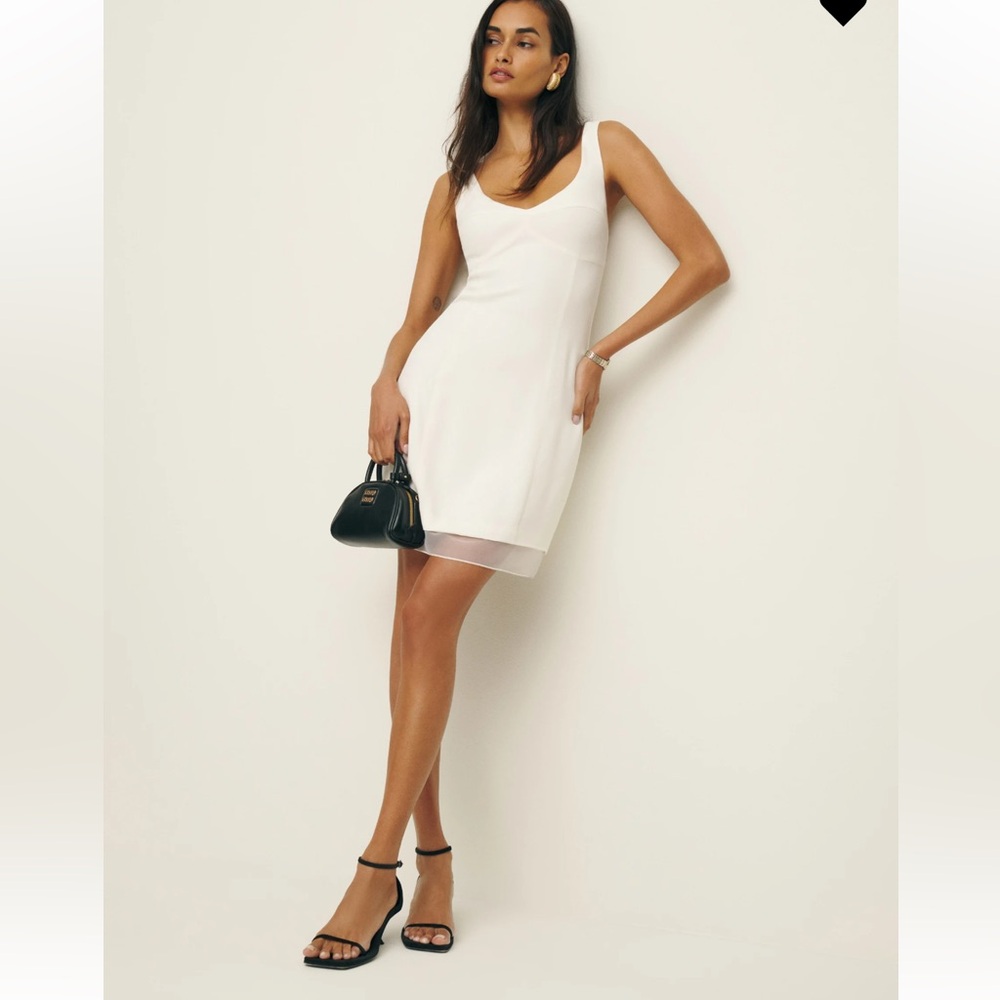 Reformation White Madina mini dress NWT 🥂✨